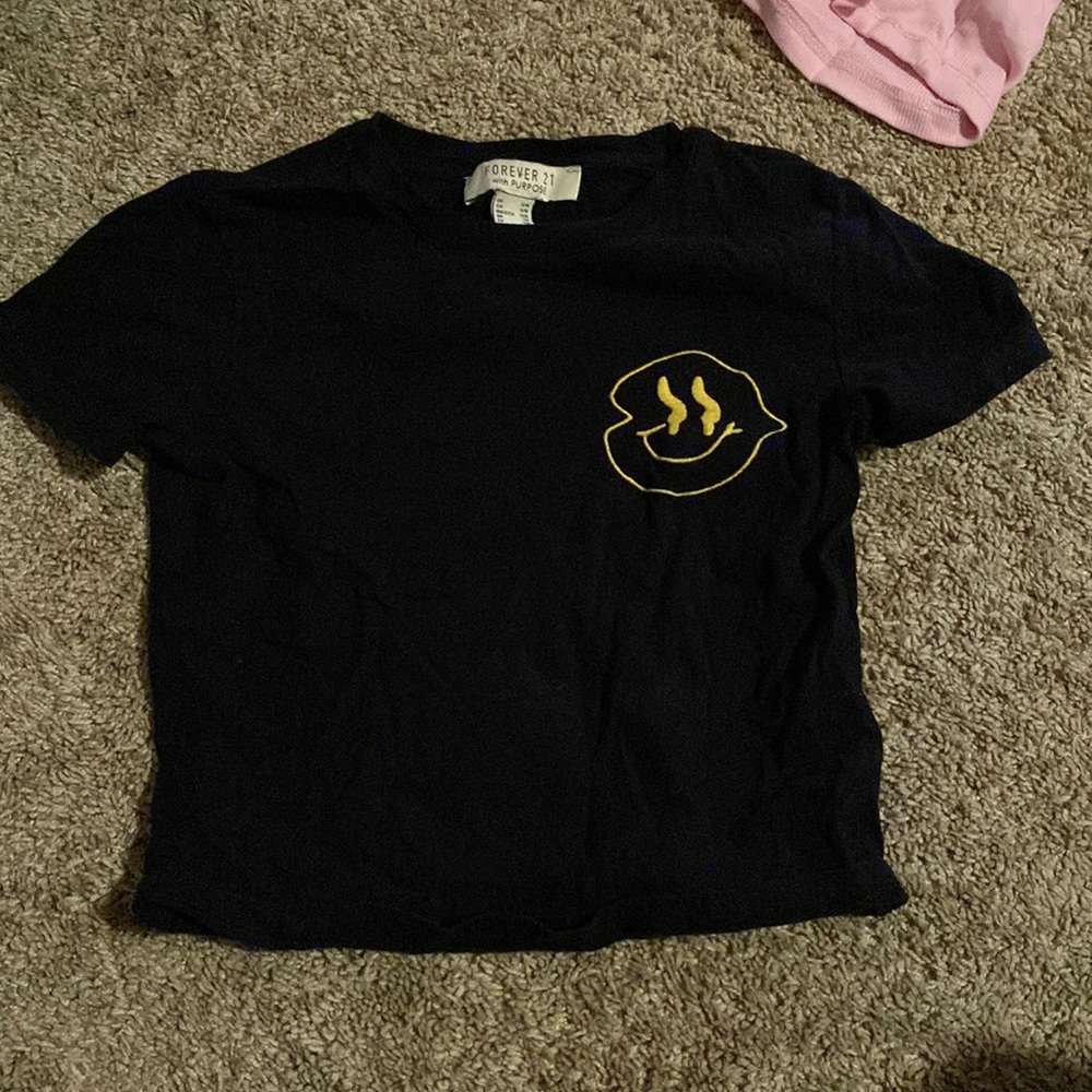 Black smiley face shirt